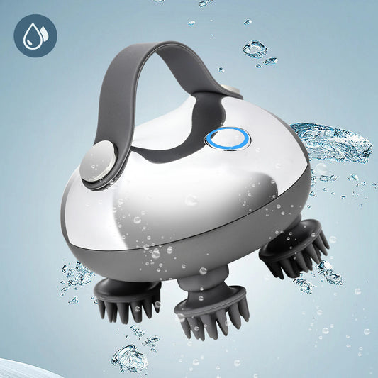 Handheld Hair Massager – 8 Silicone Massage Heads for Scalp & Hair Growth