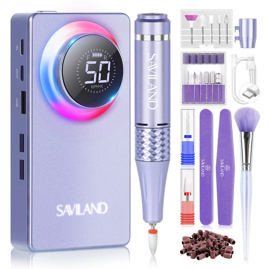 SAVILAND 50000RPM Electric Nail Drill – Professional Rechargeable Nail File