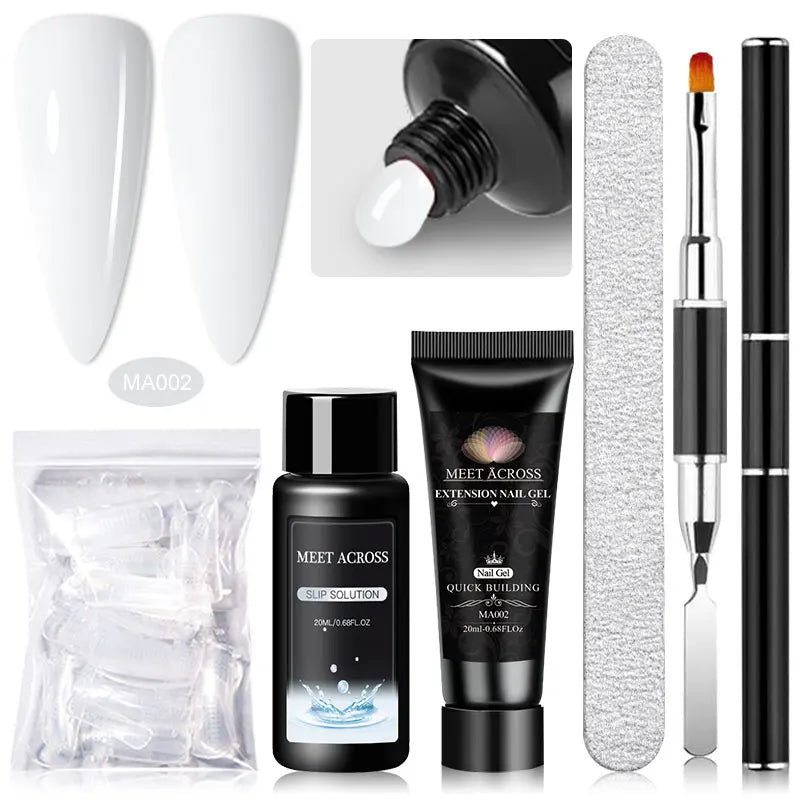 MEET ACROSS 5PCS Nail Extension Gel Set – DIY Nail Art Essentials