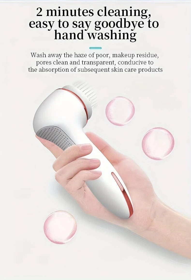 Electric 3-in-1 Facial Cleansing Brush – Waterproof & Rechargeable