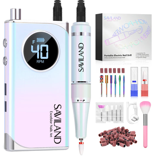 SAVILAND Professional Electric Nail Drill – 40000RPM Rechargeable Nail File