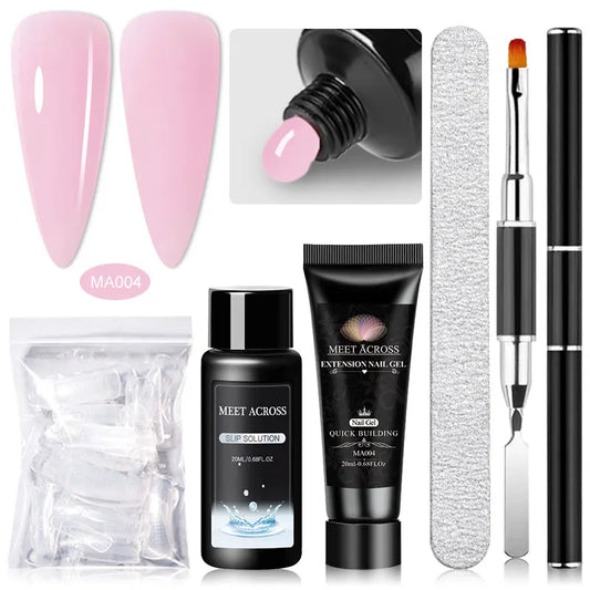 MEET ACROSS 5PCS Nail Extension Gel Set – DIY Nail Art Essentials
