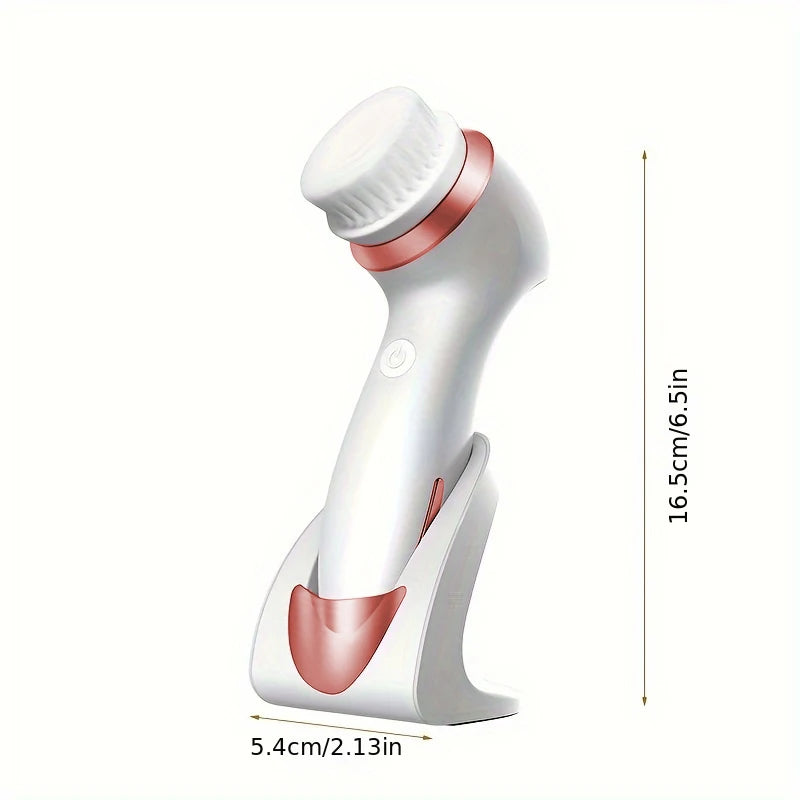 Electric 3-in-1 Facial Cleansing Brush – Waterproof & Rechargeable