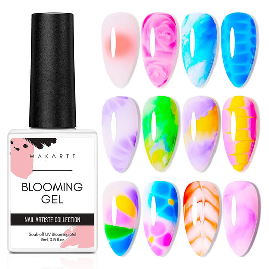 Nail Blooming Gel 15ml – Clear UV/LED Blossom Gel for Artistic Nail Designs