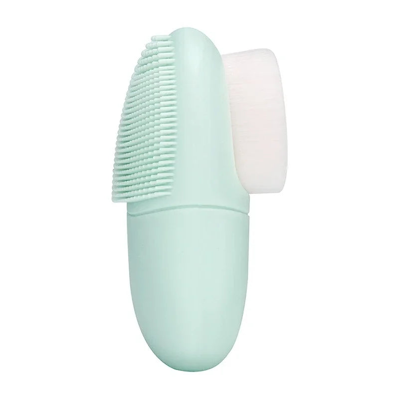 Double-Head Face Wash Brush – Japanese Silicone Manual Pore & Makeup Cleaner