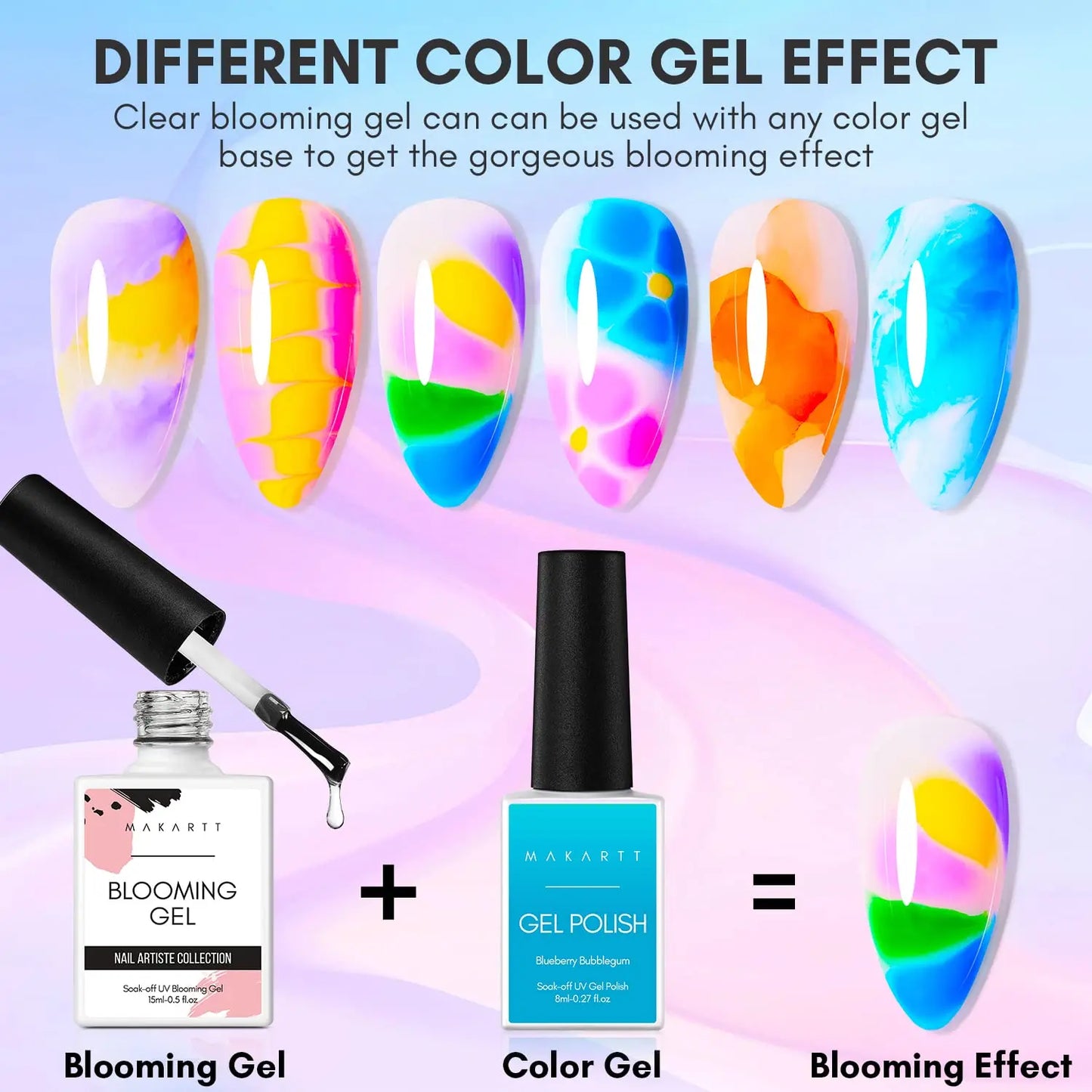 Nail Blooming Gel 15ml – Clear UV/LED Blossom Gel for Artistic Nail Designs