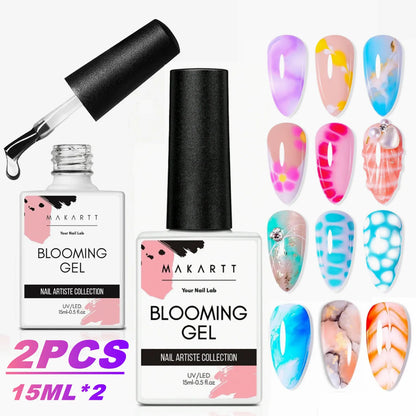 Nail Blooming Gel 15ml – Clear UV/LED Blossom Gel for Artistic Nail Designs