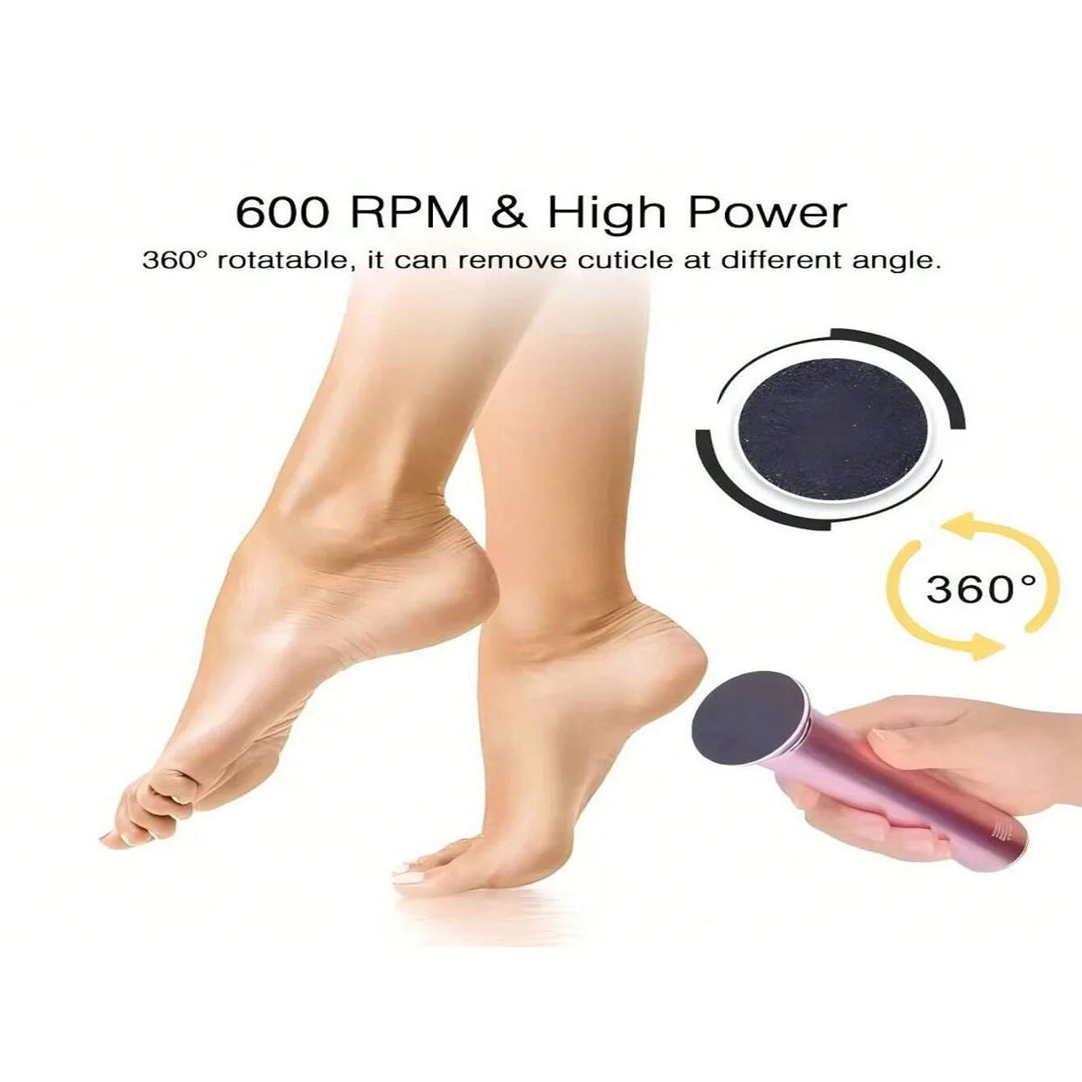 Electric Cordless Foot Callus Remover – Rechargeable Pedicure Tool