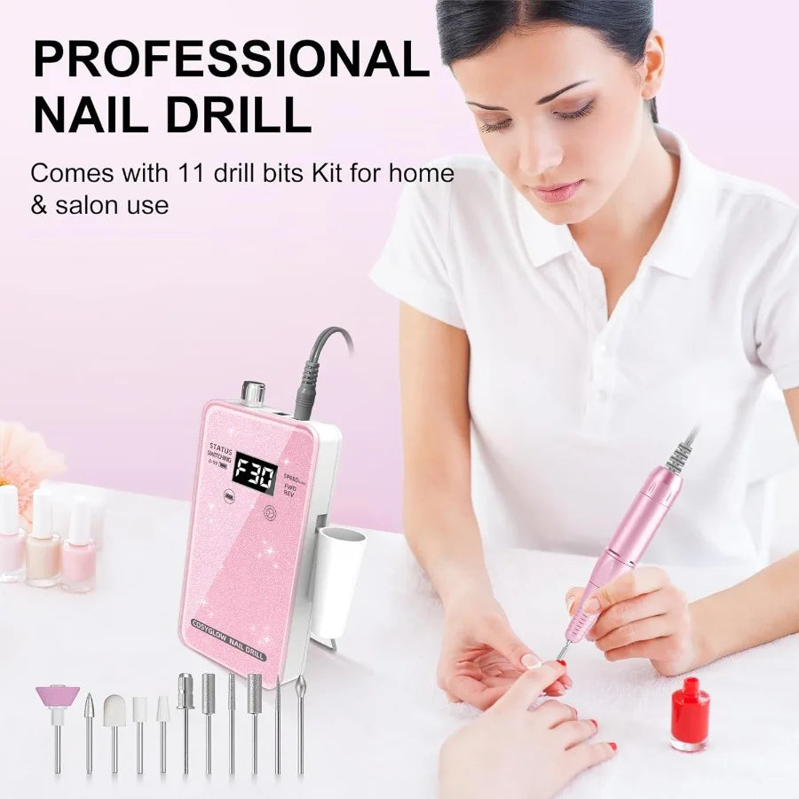 Professional Electric Nail Drill File – Cordless & Rechargeable E-File Kit