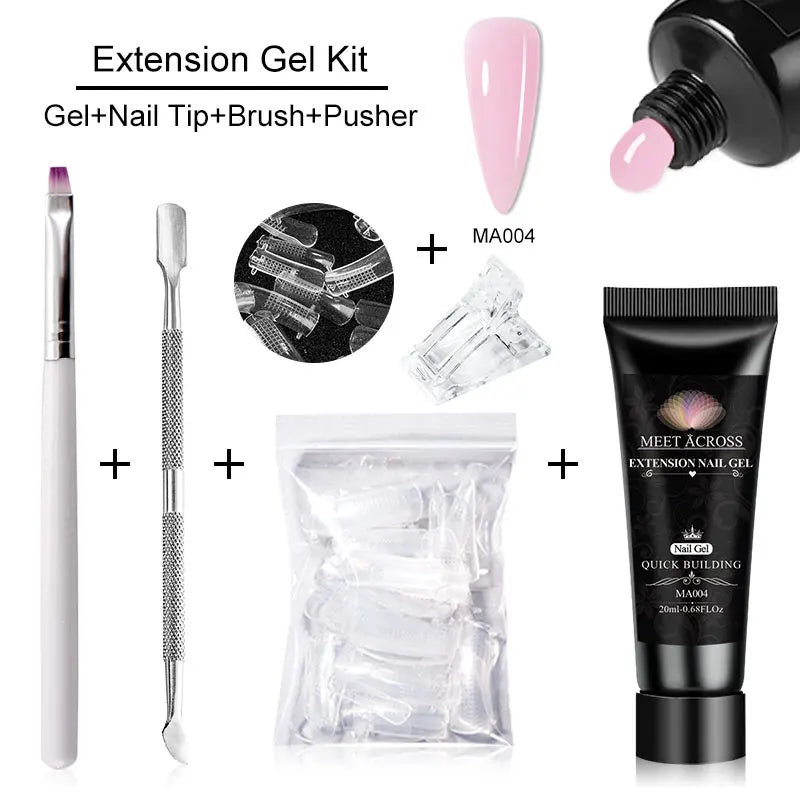 MEET ACROSS 5PCS Nail Extension Gel Set – DIY Nail Art Essentials