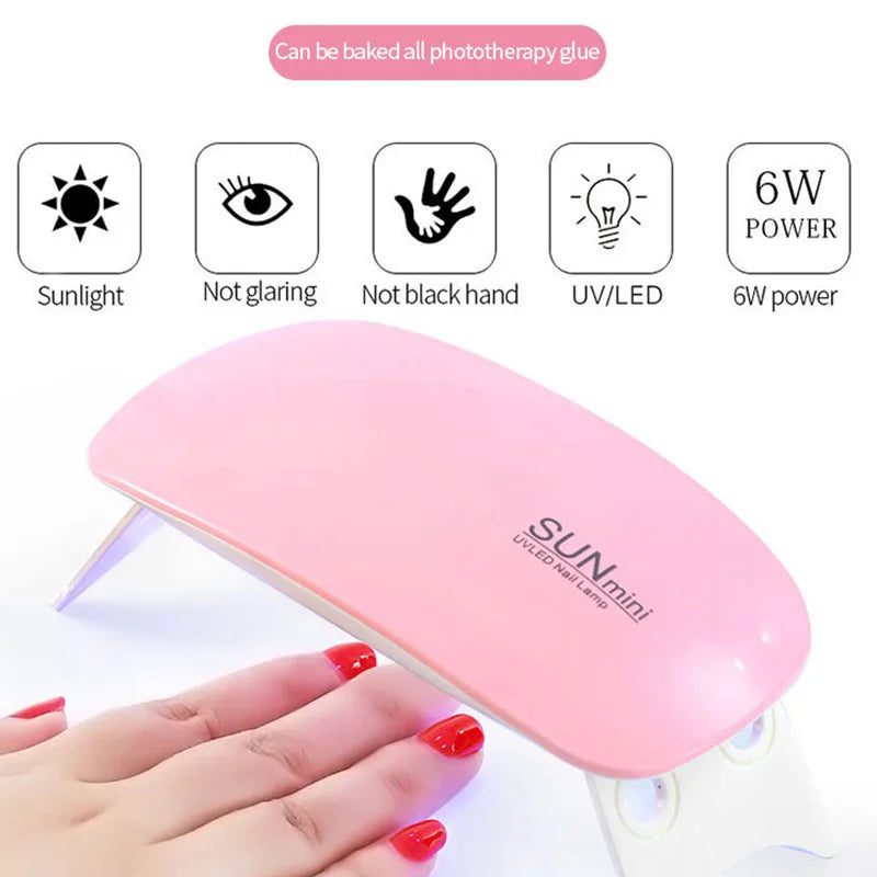 Poly Nail Extension Gel Kit Starter – 3 Colors with 6W Nail Lamp