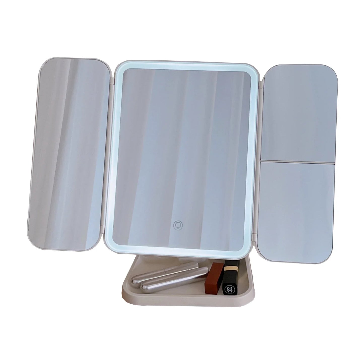 Trifold LED Makeup Mirror – Smart Light-Up Vanity Mirror for Dorm & Home