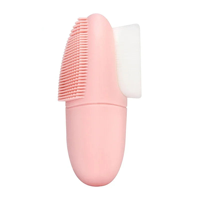 Double-Head Face Wash Brush – Japanese Silicone Manual Pore & Makeup Cleaner
