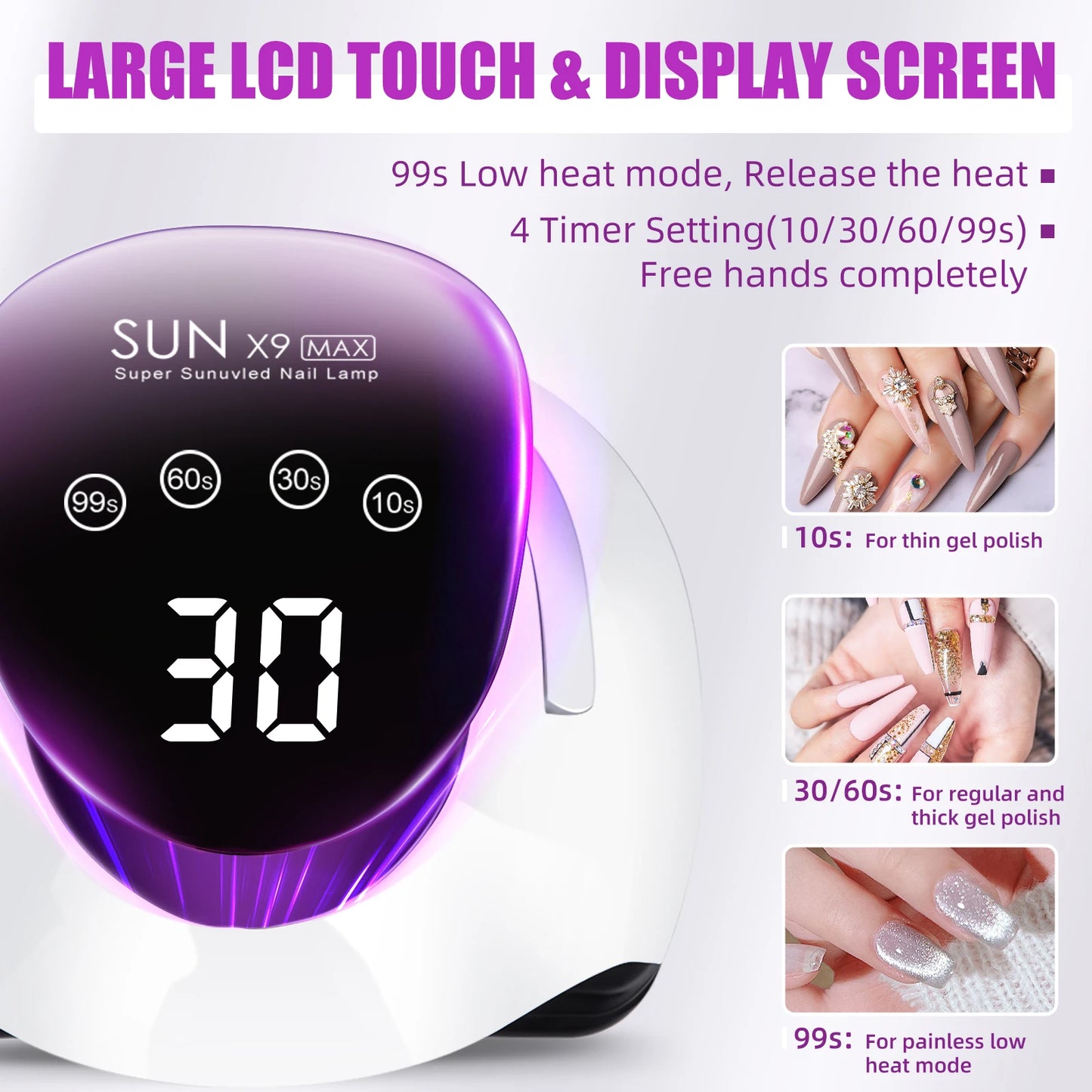 220W LED UV Nail Light Dryer – Fast Gel Polish Curing with LCD Touch Screen