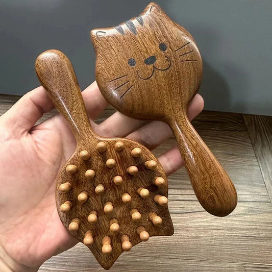 Sandalwood Cartoon Scalp Massage Comb – Meridian Hair & Body Care