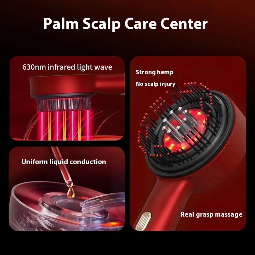 Electric Vibration Massage Comb – Red Light Therapy Hair Growth & Scalp Care