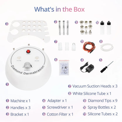 Diamond Microdermabrasion 3-in-1 Machine – Home Facial Cleaning & Nano Spray