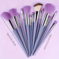13 PCS Purple Makeup Brush Set – Complete Cosmetic Kit with Blender & Powder Puff
