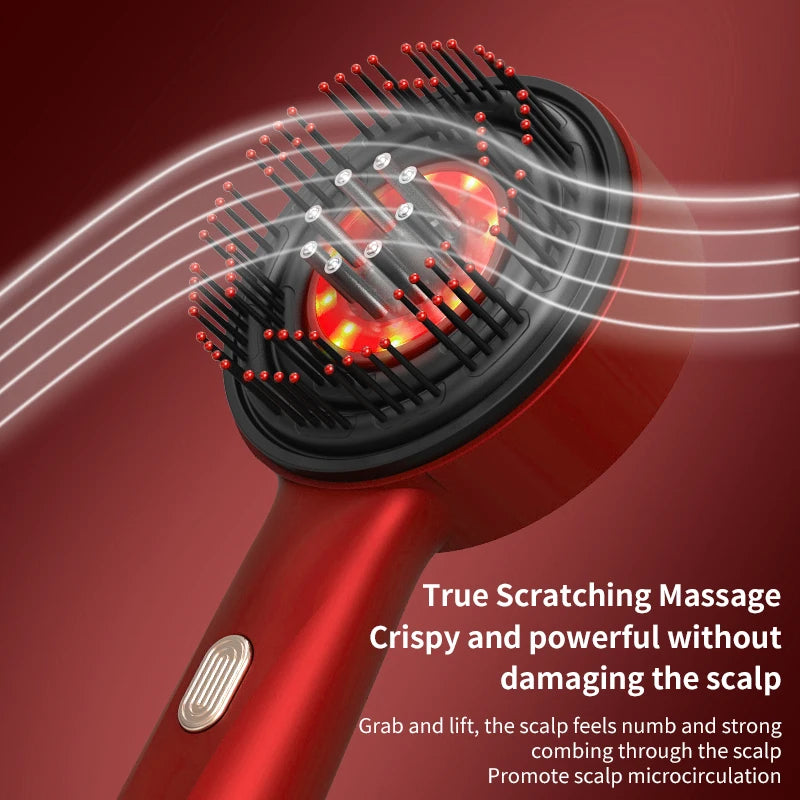 Electric Vibration Massage Comb – Red Light Therapy Hair Growth & Scalp Care