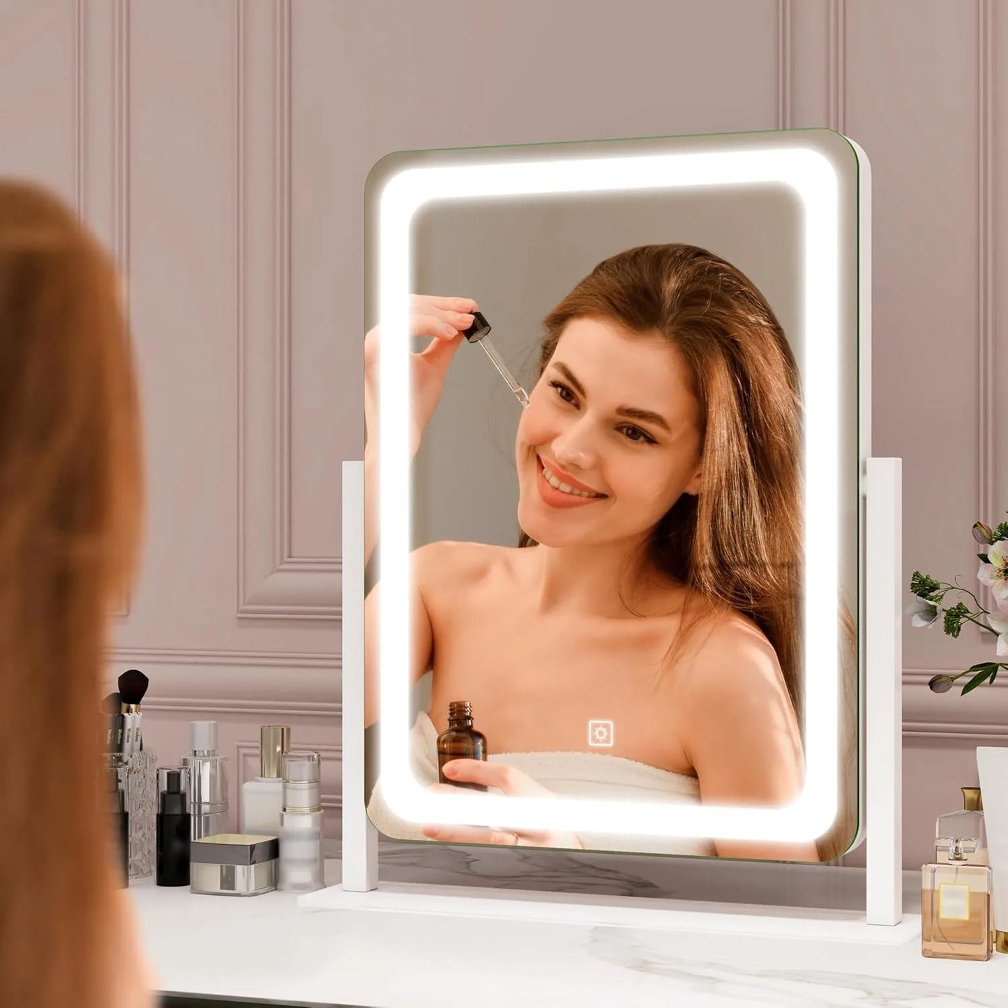 12.6" x 15" LED Makeup Mirror – Adjustable Light with 3 Modes