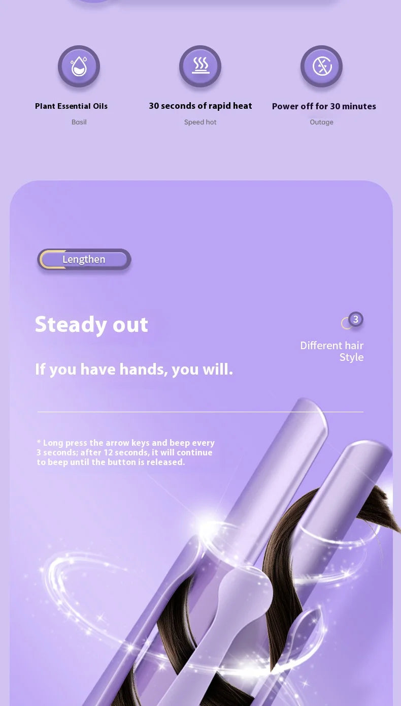 2-in-1 Automatic Rotating Ceramic Curler – Professional 32mm Curling Wand