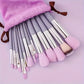 13 PCS Purple Makeup Brush Set – Complete Cosmetic Kit with Blender & Powder Puff
