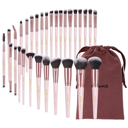 30PCS Professional Makeup Brush Set – Complete Kit with Travel Bag