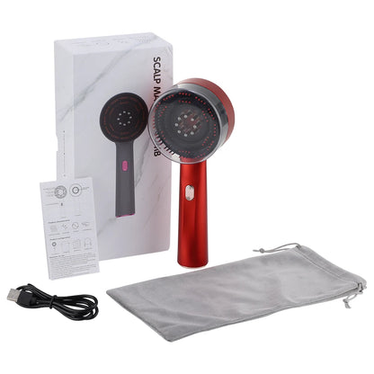 Electric Vibration Massage Comb – Red Light Therapy Hair Growth & Scalp Care