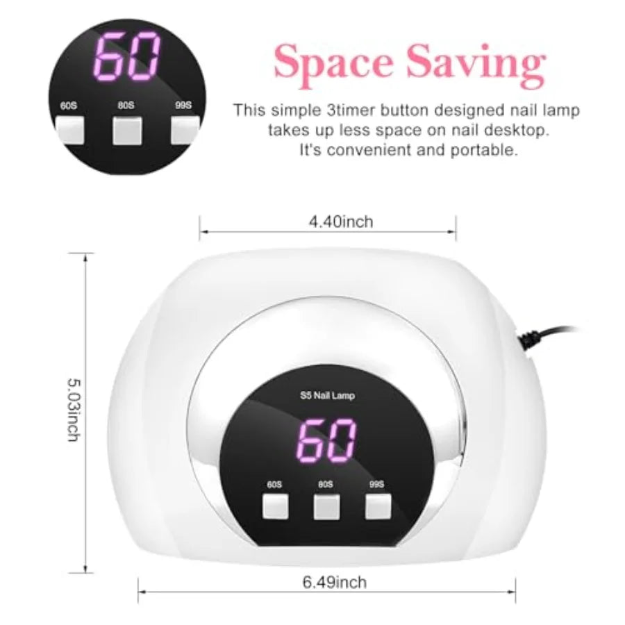 54W UV LED Nail Lamp – Fast-Drying Gel Nail Curing with Automatic Sensor