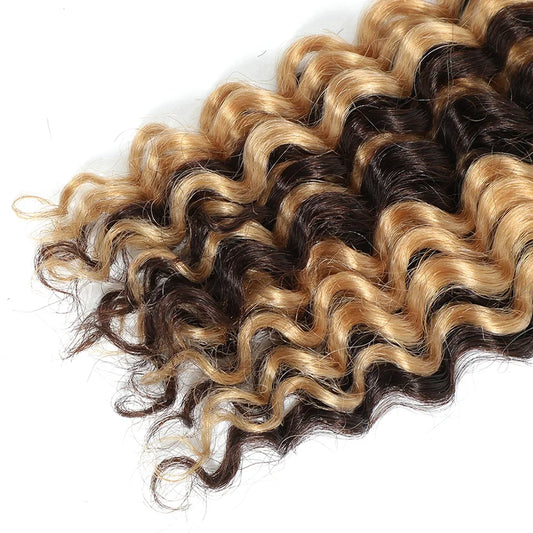 Human Braiding Hair  Bundle for Braiding Highlight Color Deep Wave Bulk Human Hair Bundles Human Hair Bulk For Braids Bundle