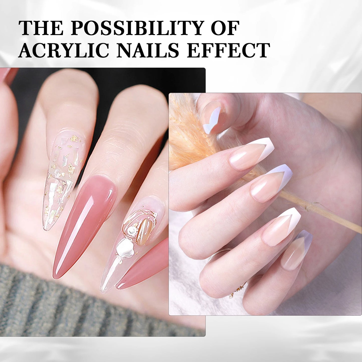 SAVILAND Clear Acrylic Powder – 150g Large Capacity for Nail Art