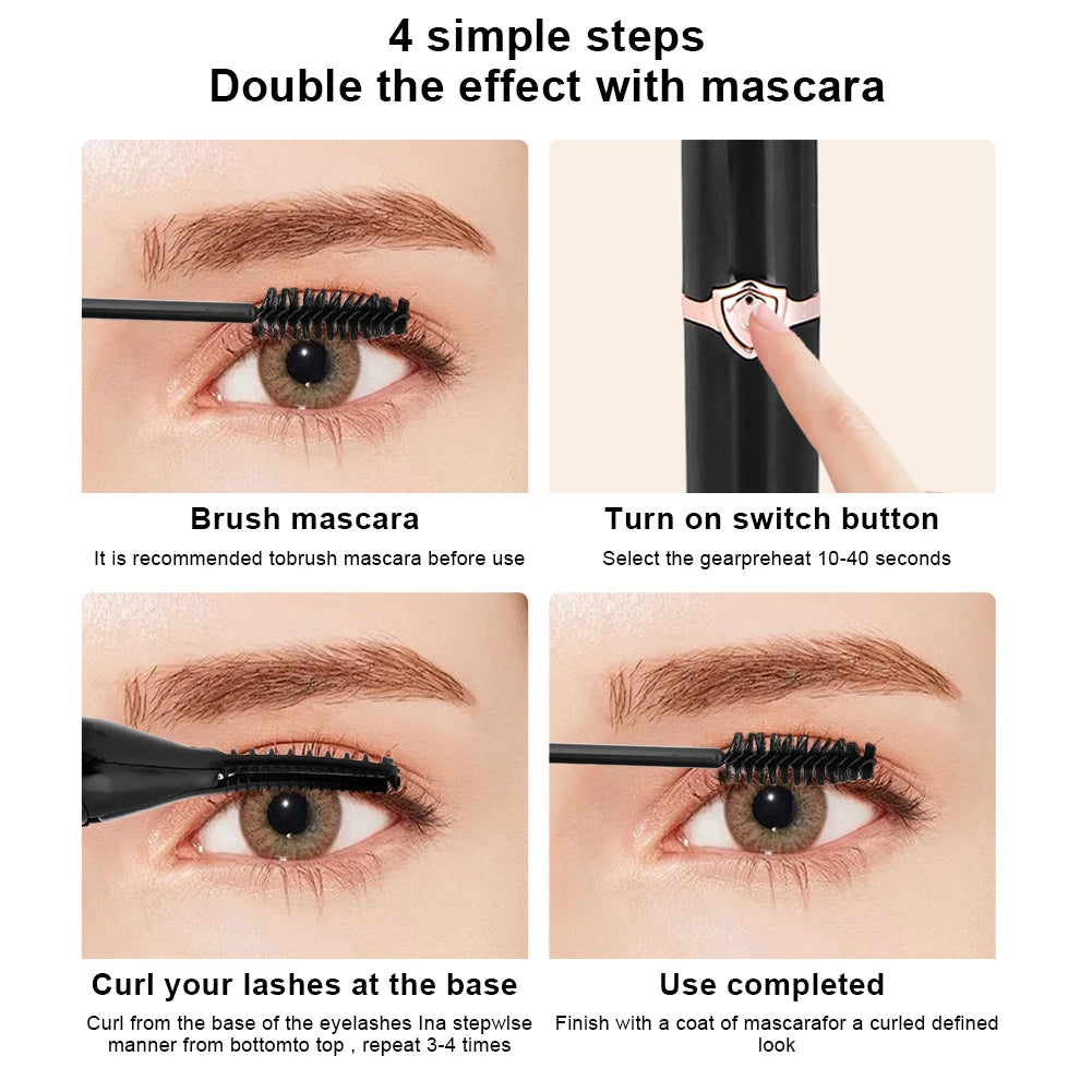 Heated Eyelash Curler – USB Rechargeable, Quick Heating, Long-Lasting Curl