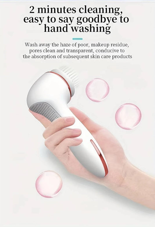 Electric 3-in-1 Facial Cleansing Brush – Waterproof & Rechargeable