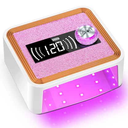 268W Cordless UV Nail Lamp – Rechargeable Gel Nail Light with Rhinestone Design