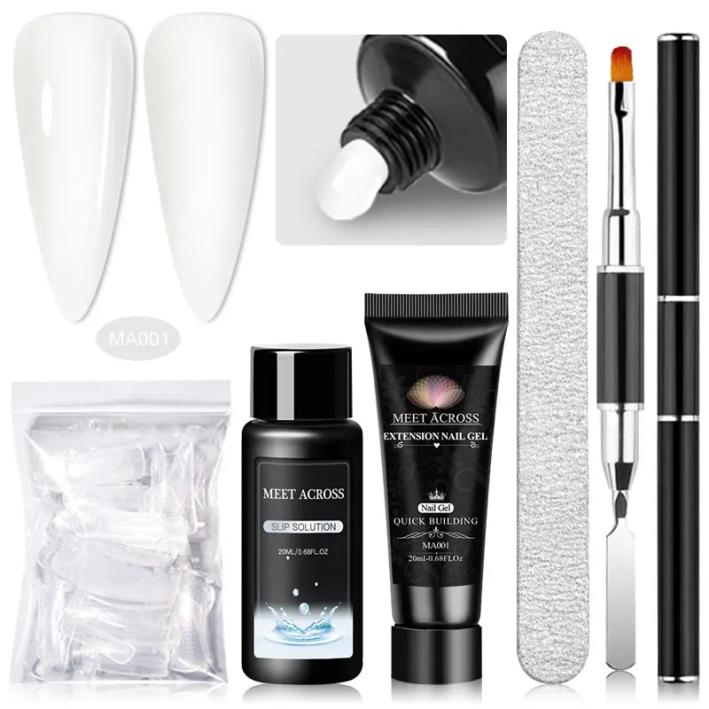 MEET ACROSS 5PCS Nail Extension Gel Set – DIY Nail Art Essentials