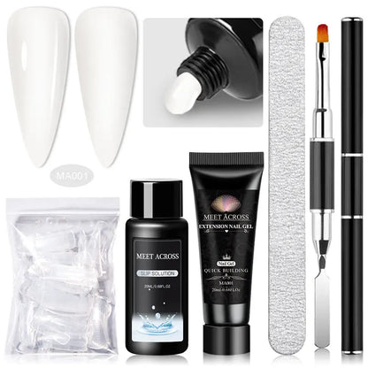 MEET ACROSS 5PCS Nail Extension Gel Set – DIY Nail Art Essentials