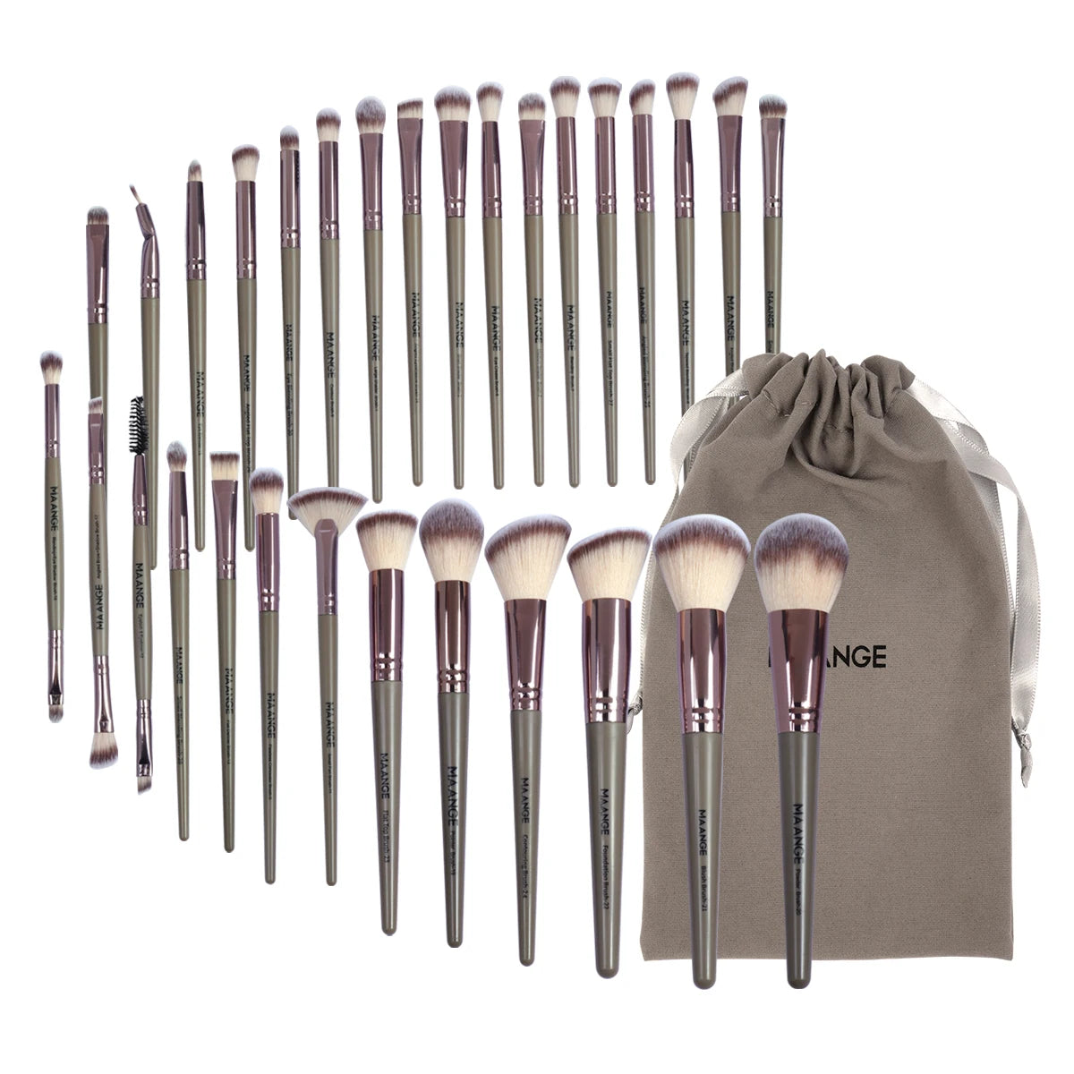 30PCS Professional Makeup Brush Set – Complete Kit with Travel Bag