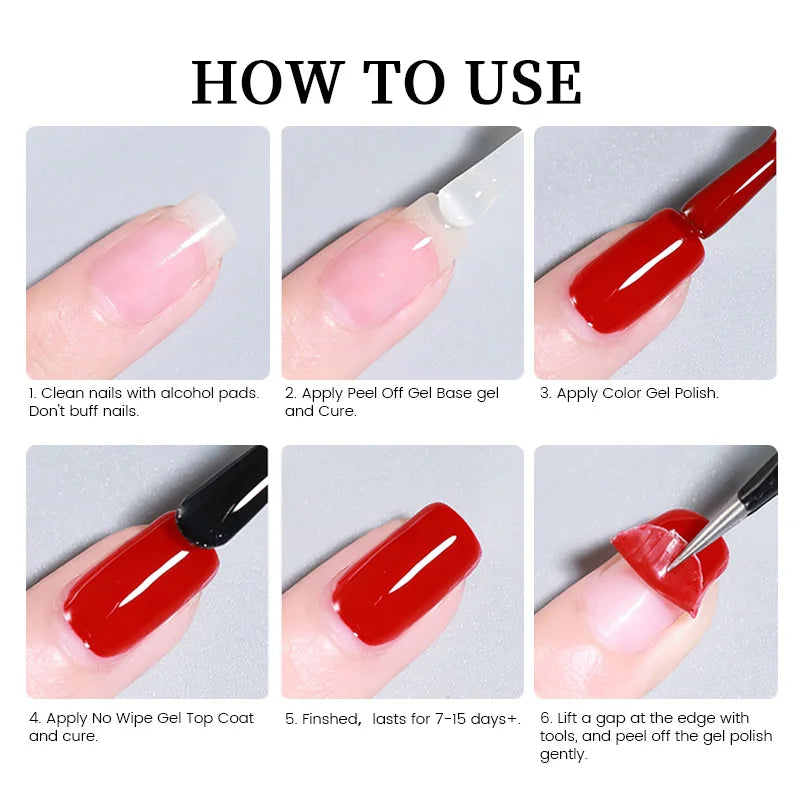 LILYCUTE 7ml Peel Off Base Gel – Clear Semi-Permanent UV Gel