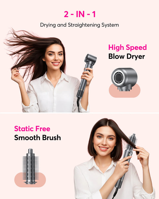Professional Hair Dryer Brush – 1200W Air Wrap Styler with 300 Million Ions