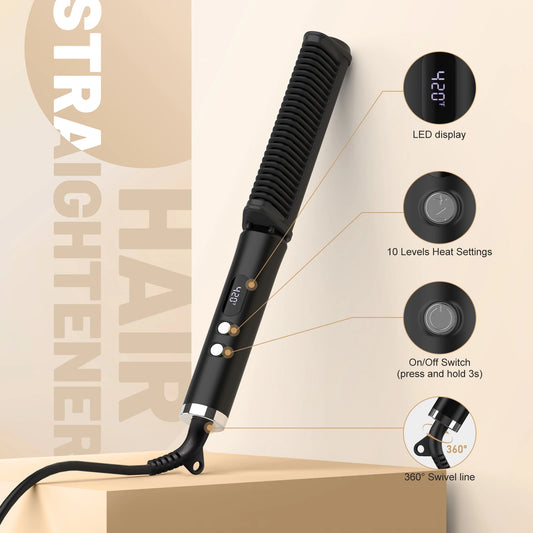 SEJOY Hair Straightening Comb – Rapid Heating with Negative Ion Technology