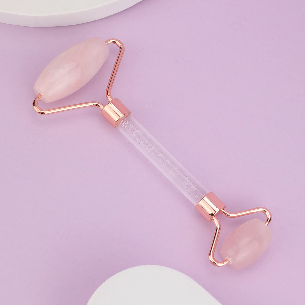 Rose Quartz Face & Gua Sha Roller – Facial, Neck & Body Massage Tool