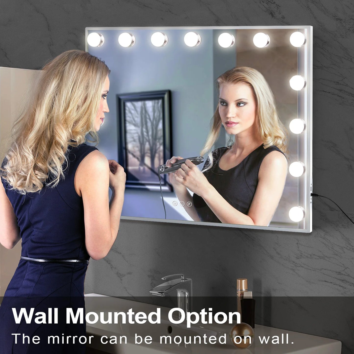 FENCHILIN Hollywood Vanity Mirror – 15 Dimmable LED Bulbs for Perfect Makeup