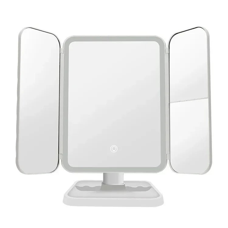 Trifold LED Makeup Mirror – Smart Light-Up Vanity Mirror for Dorm & Home