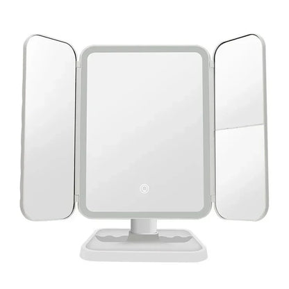 Trifold LED Makeup Mirror – Smart Light-Up Vanity Mirror for Dorm & Home
