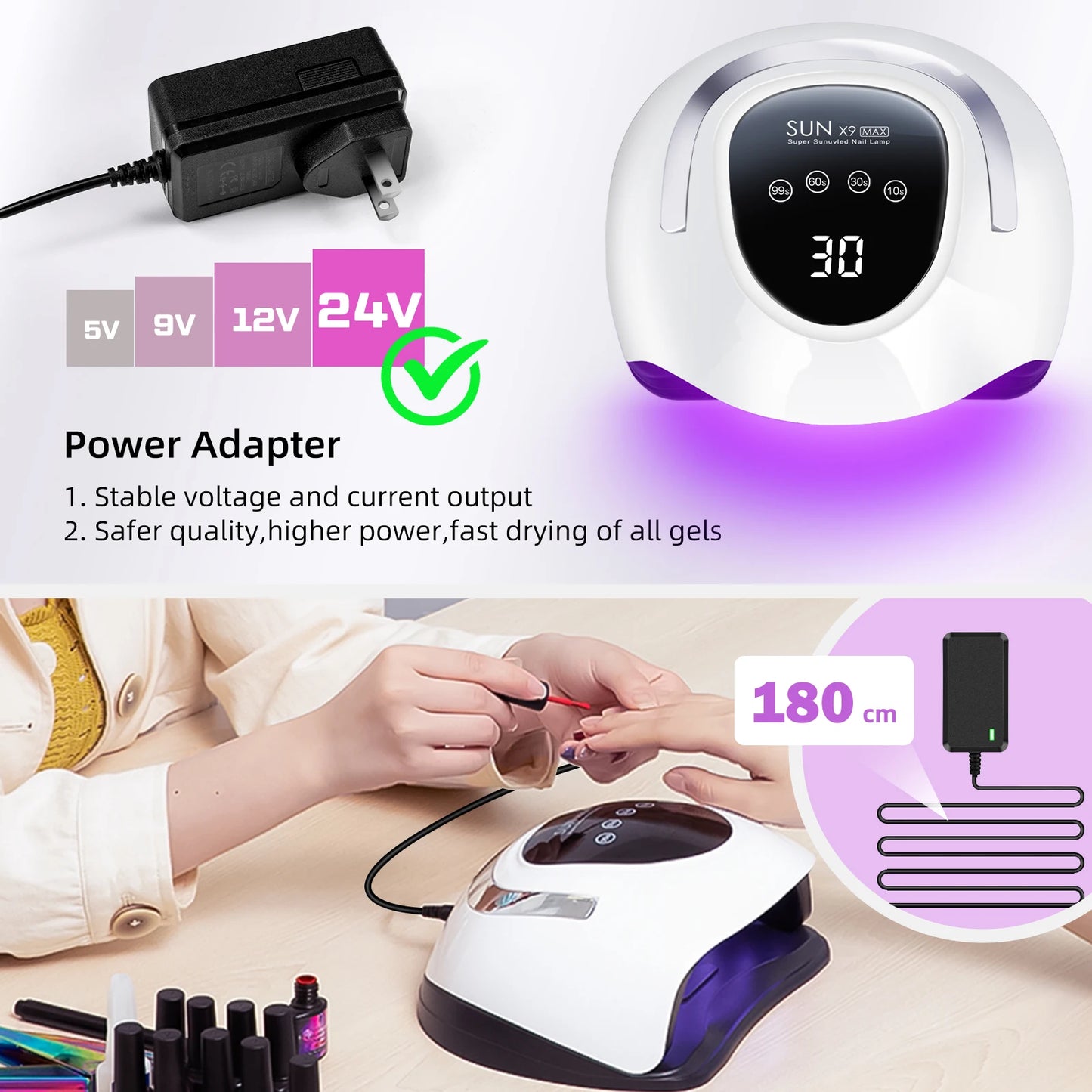 220W LED UV Nail Light Dryer – Fast Gel Polish Curing with LCD Touch Screen