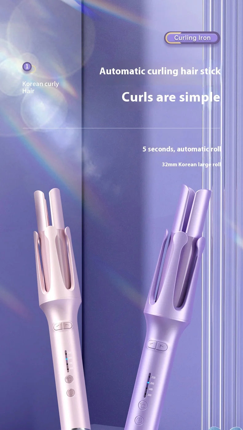 2-in-1 Automatic Rotating Ceramic Curler – Professional 32mm Curling Wand