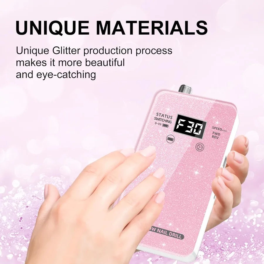 Professional Electric Nail Drill File – Cordless & Rechargeable E-File Kit