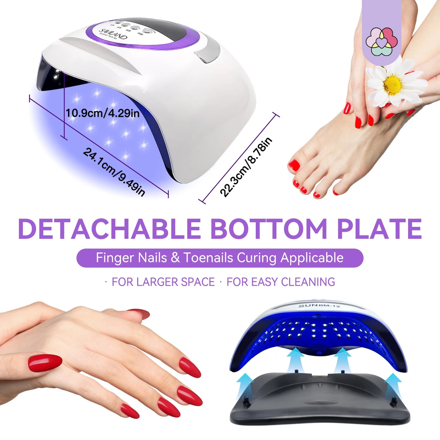 SAVILAND 300W UV LED Nail Lamp – Powerful Gel Nail Curing for Home & Salon
